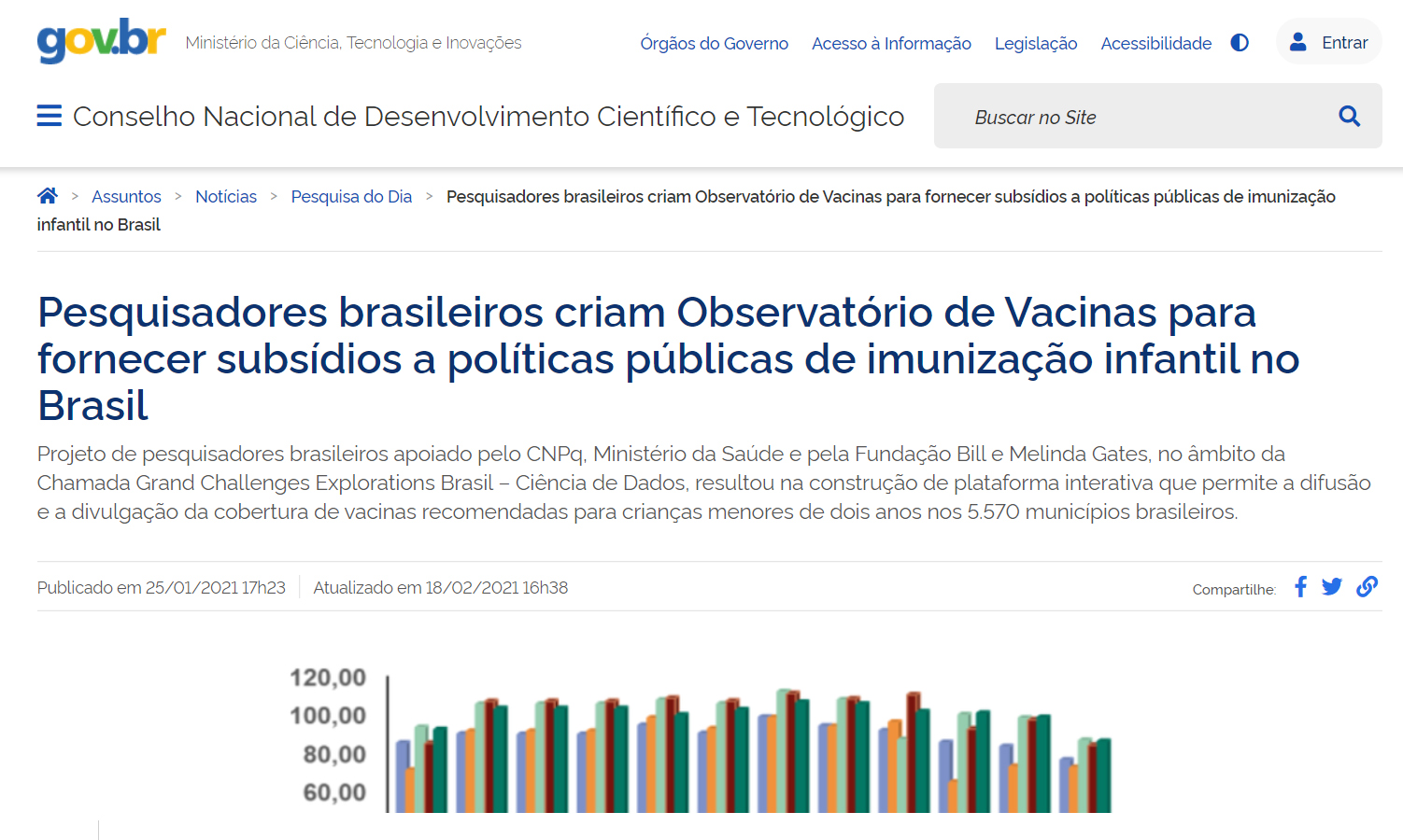 CNPQ – Pesquisadores brasileiros criam Observatório de Vacinas para fornecer subsídios a políticas públicas de imunização infantil no Brasil